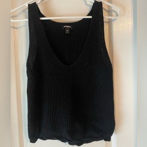 Black Sweater Tank Top